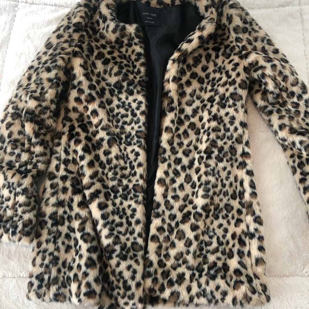 Faux Cheetah Fur Jacket